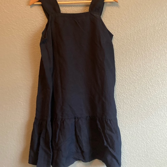 LOFT Sleeveless Navy Shift Dress with Ruffle Hem - Picture 1 of 4